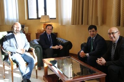 Encuentro institucional entre el presidente del Córdoba CF y el rector de la UCO