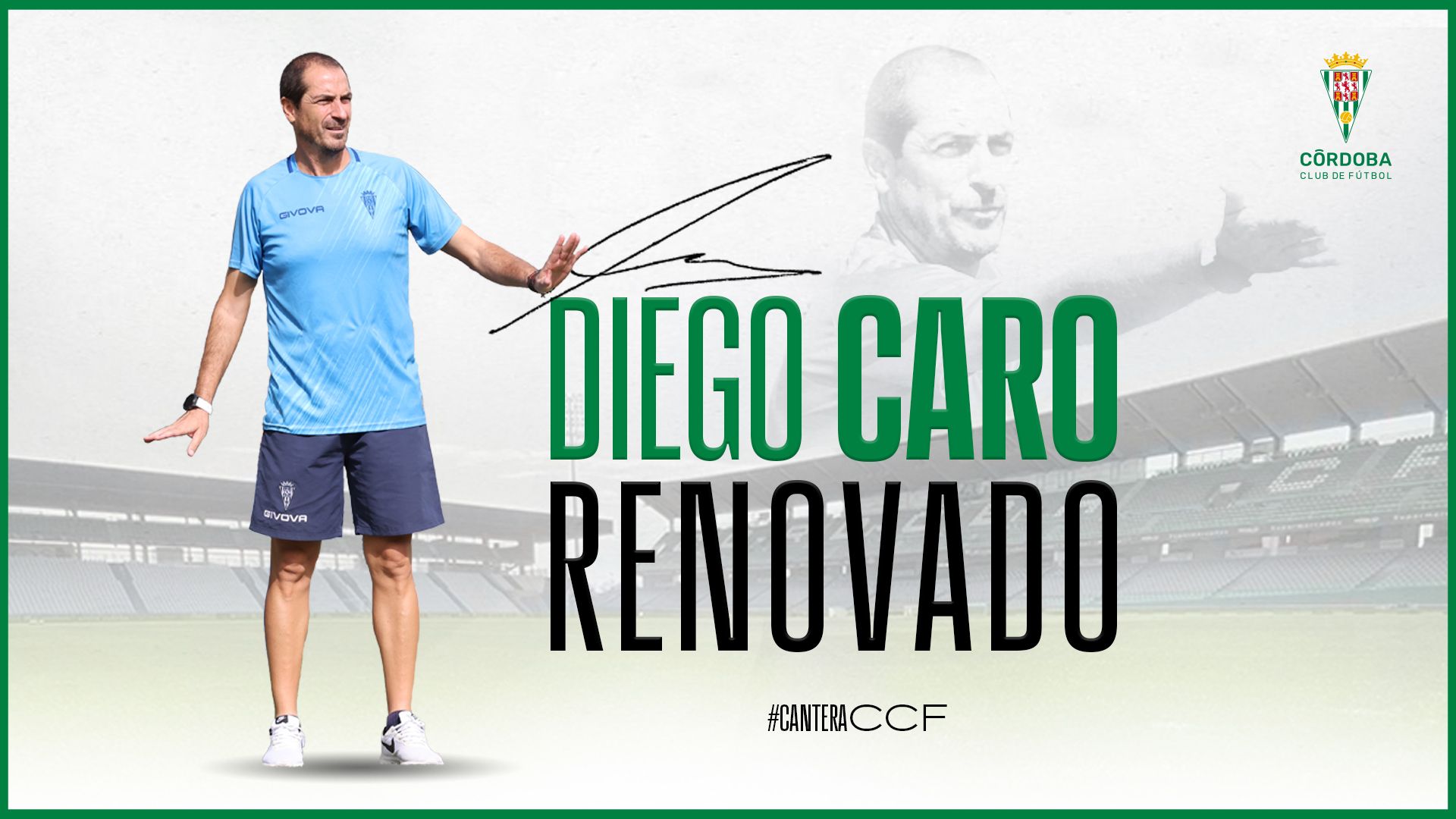 Acuerdo para la renovación de Diego Caro como entrenador del Córdoba B